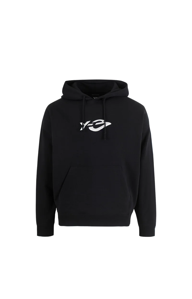 Y-3 French Terry Liquid Logo Hoodie in Black