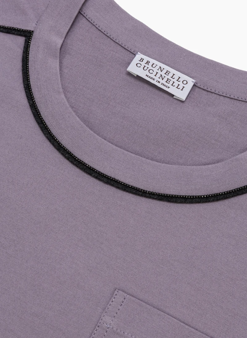 Тишърт с монили Brunello Cucinelli Kids 6 — снимка 3
