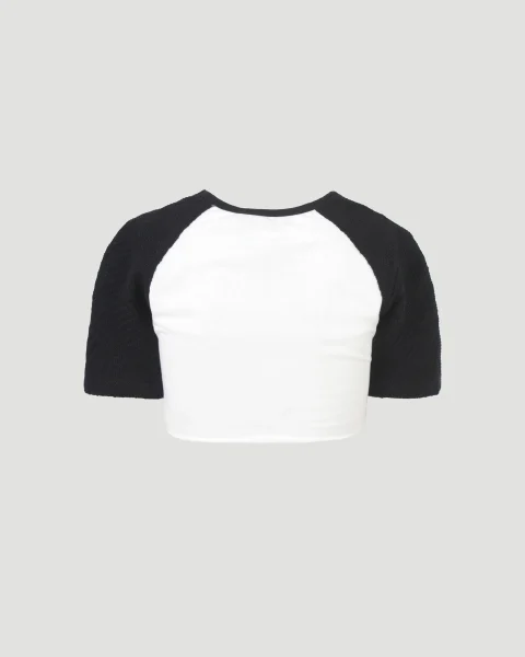 Tucked Ringer Jersey Knit Tee — снимка 3