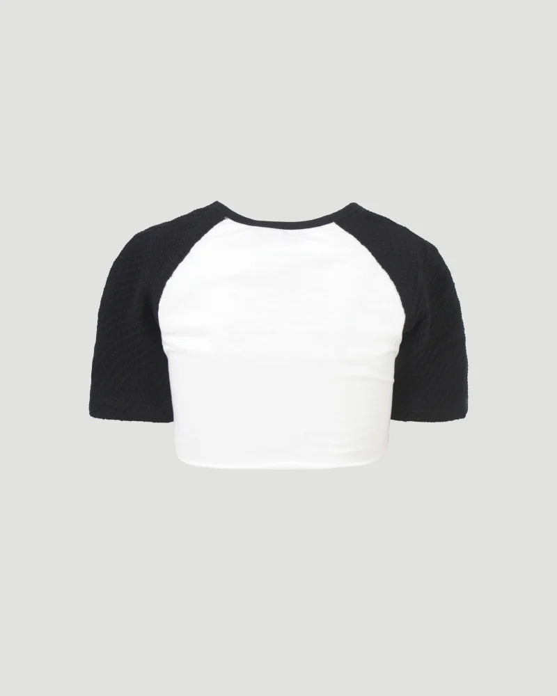 Tucked Ringer Jersey Knit Tee — снимка 3