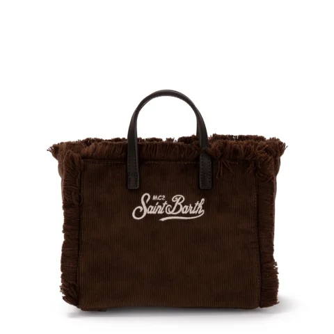 Дамска чанта Mini Vanity Corduroy SAINT BARTH — снимка 6