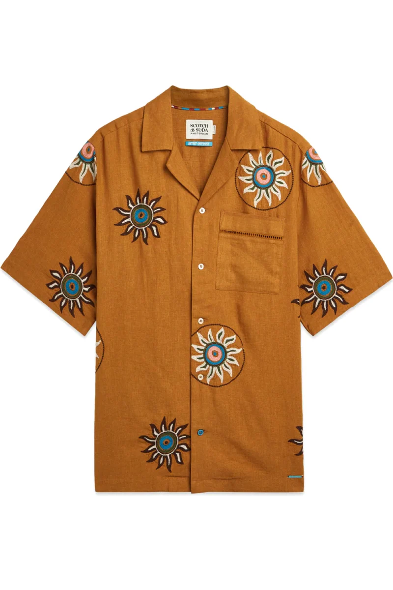 Риза Embroidered Linen Relaxed Fit 183067 700 cathay spice