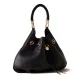 Дамска черна чанта Collier Hobo Bag BORBONESE — снимка 3