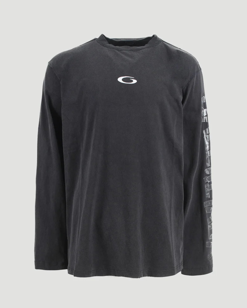 Transparent Tape Shifted Oversized Long Sleeve T-Shirt
