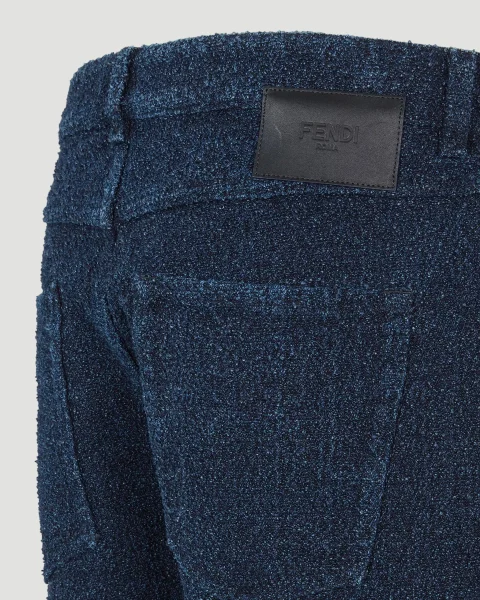 Blue Bouclé Jeans — снимка 3