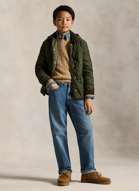 Капитонирано яке с контрастни детайли Ralph Lauren Kids 6-14 — снимка 2