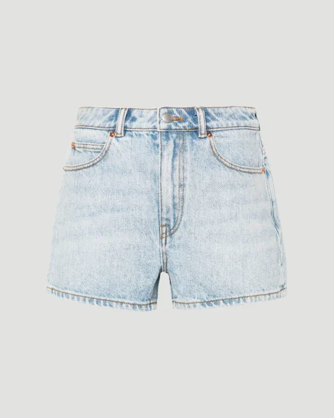 Logo Embroidered Denim Shorts