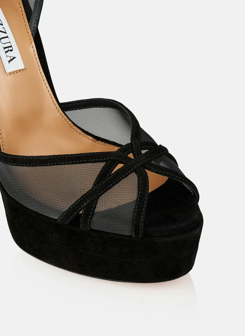 Сандали на ток с мрежа 'Shear Plateau' Aquazzura — снимка 3