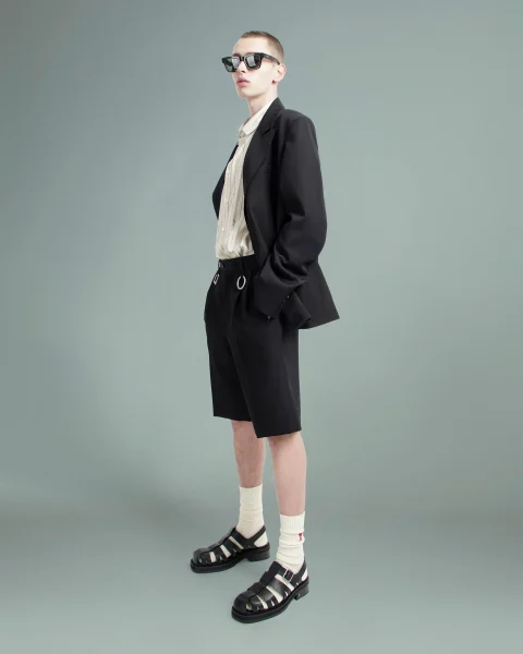 Leather Sandals in Black — снимка 2
