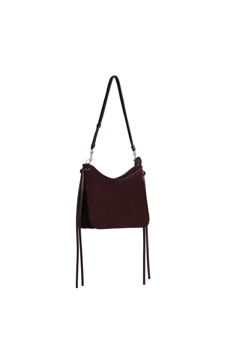 Small Gig Bag in Oxblood Suede — снимка 2