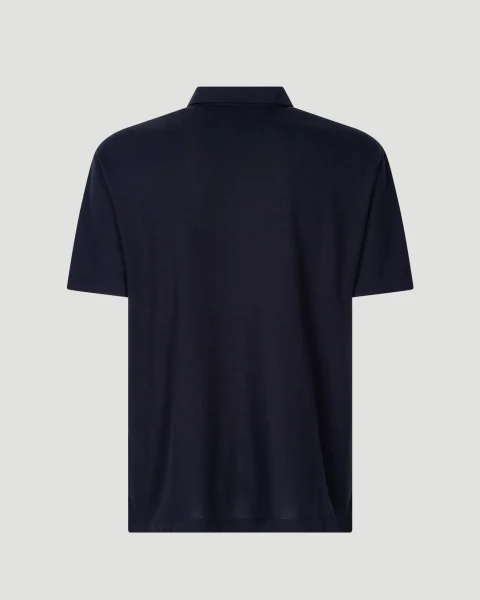 Light Cotton Piquet Polo in Dark Night — снимка 2