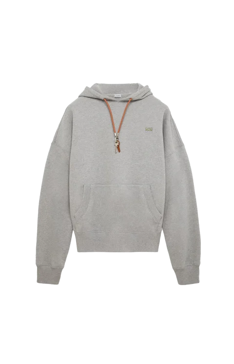 Anagram Cotton Hoodie in Grey