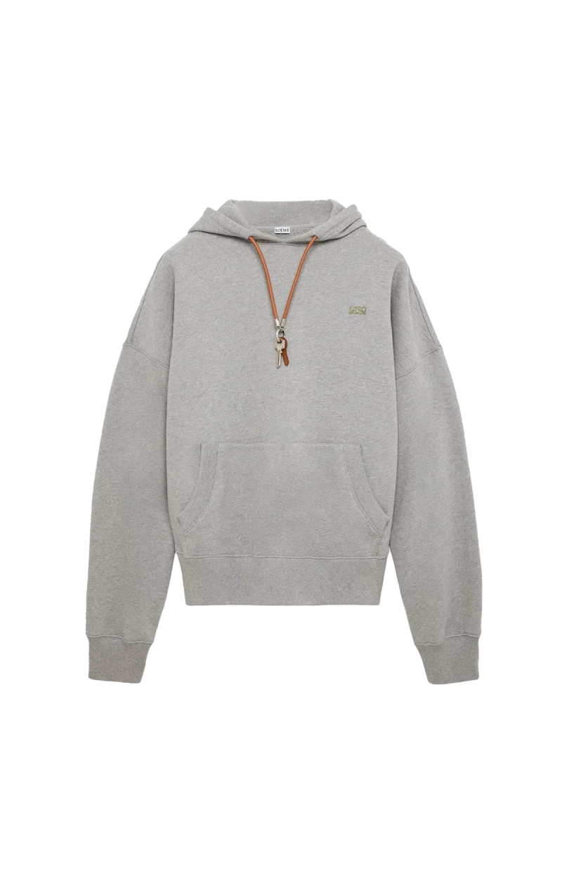 Anagram Cotton Hoodie in Grey