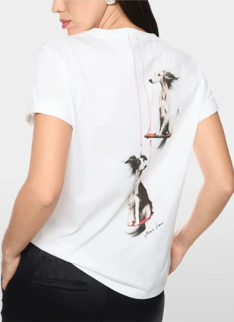 Тишърт с принт 'Dog' Marc Cain Collections — снимка 2