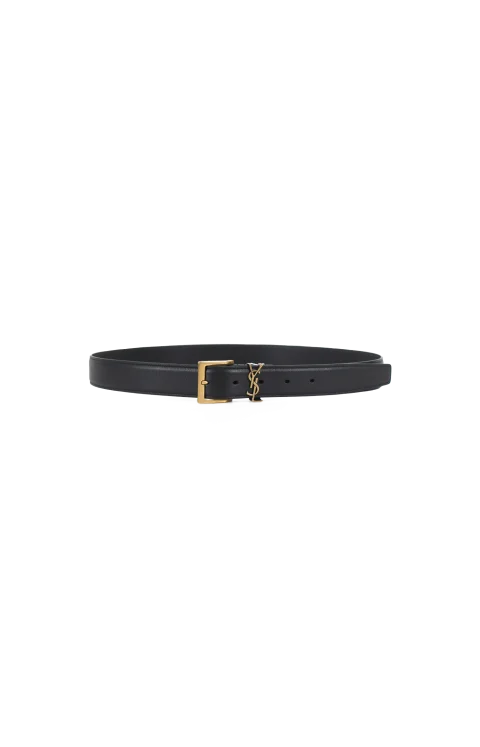 Men's Cassandre Leather Belt in Black