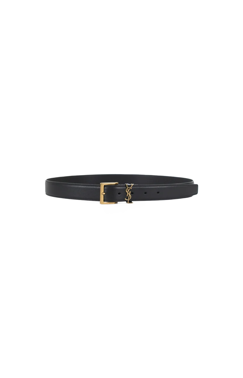 Men's Cassandre Leather Belt in Black