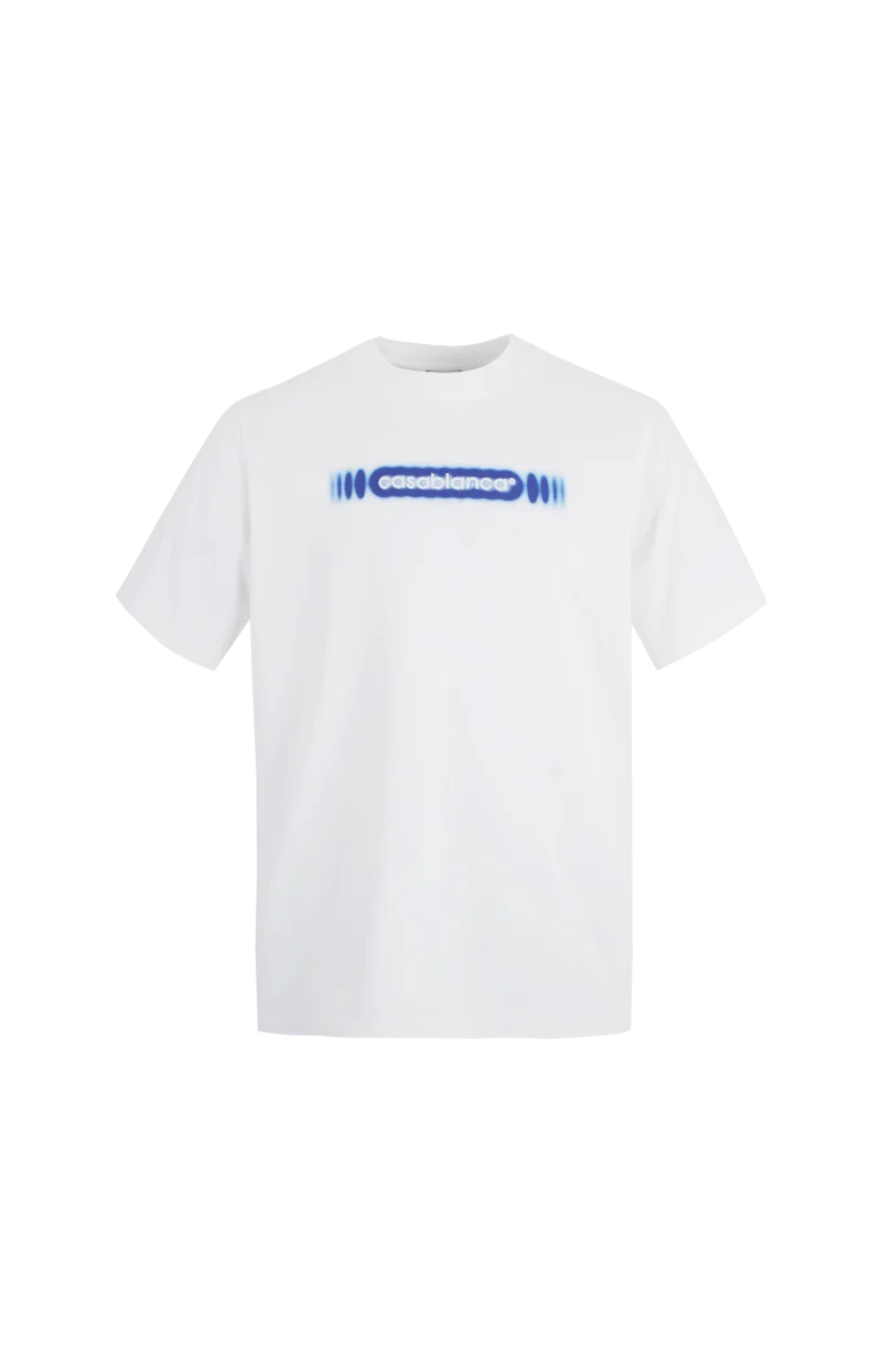 Blurred Logo Cotton T-Shirt in White
