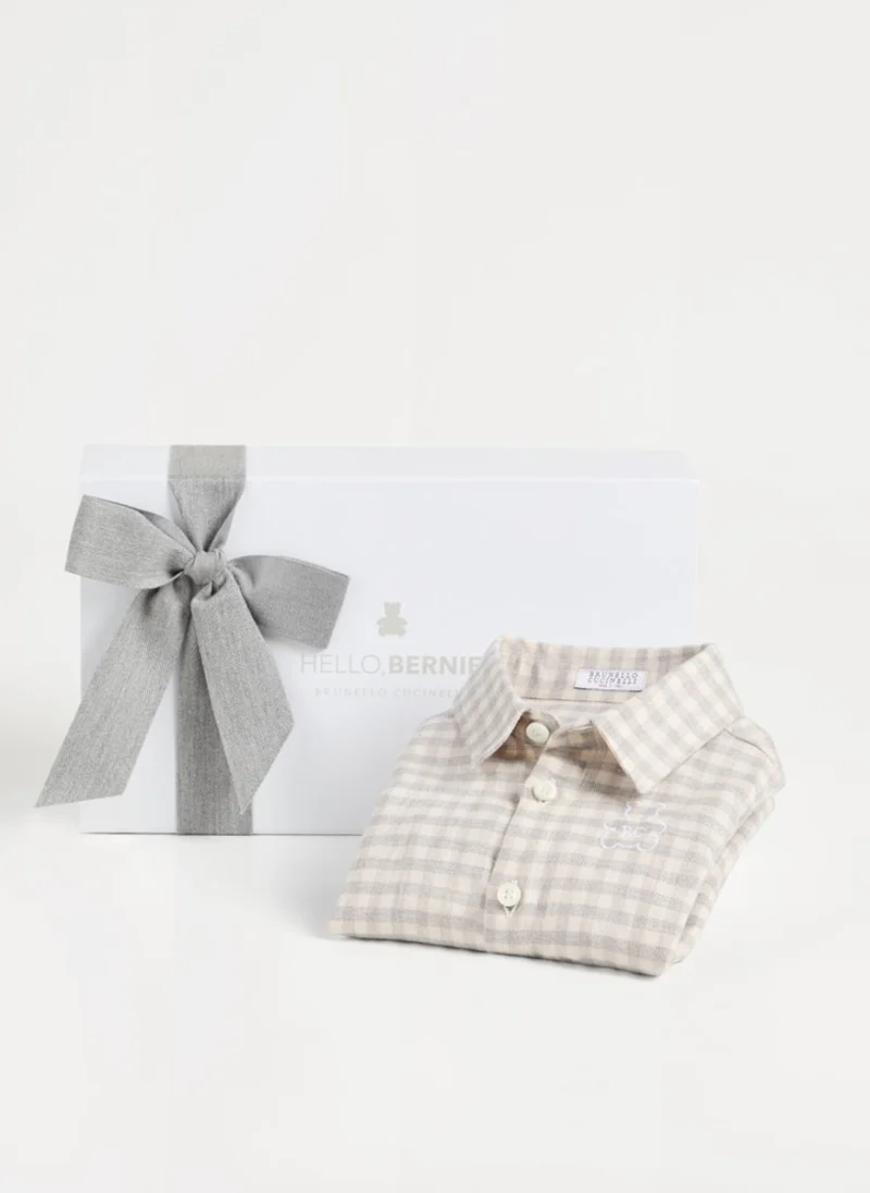 Риза с бродерия Brunello Cucinelli Kids 24M — снимка 4