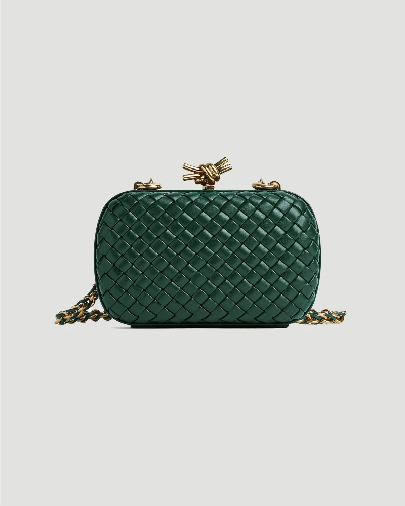 Knot Clutch Bag in Emerald Green
