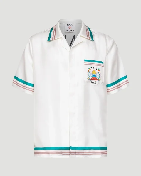 Casa Way Short-Sleeve Silk Shirt