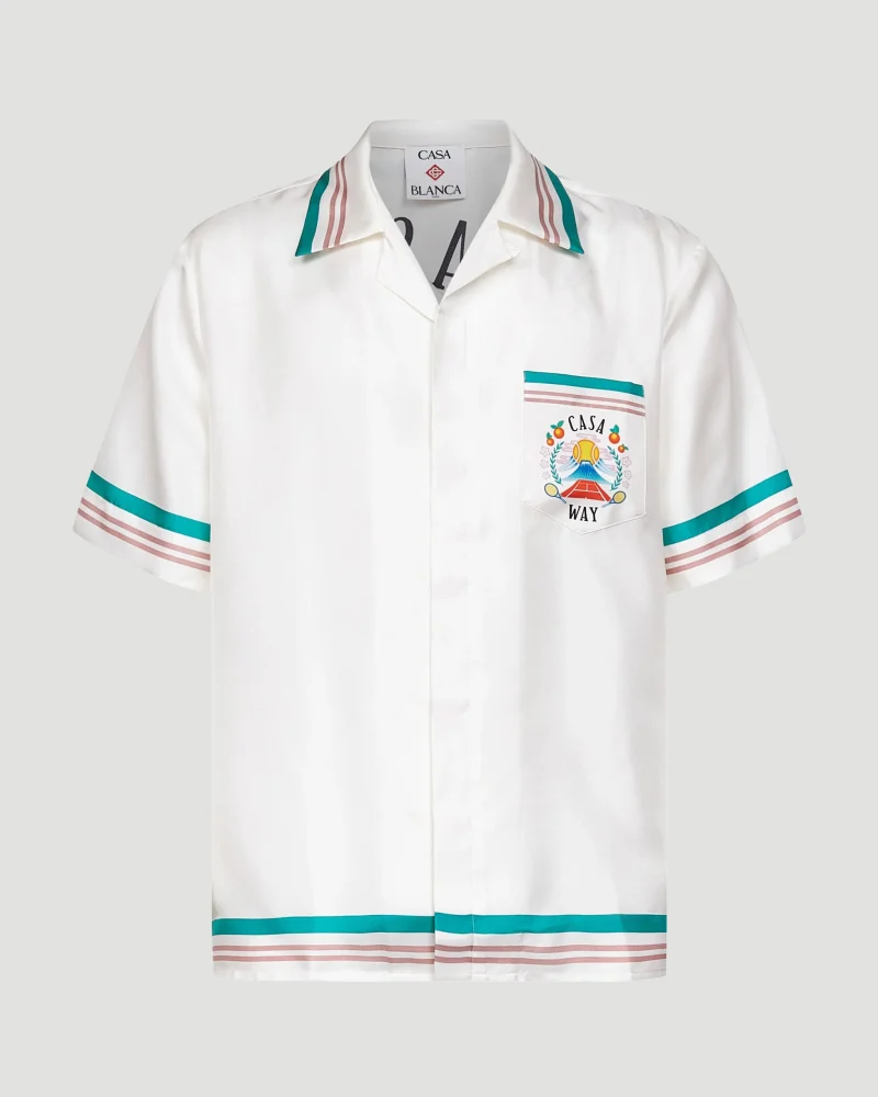 Casa Way Short-Sleeve Silk Shirt