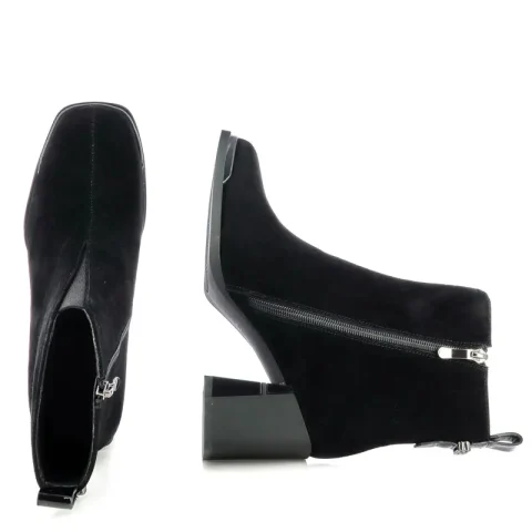 Дамски Боти На Ток CARLO FABIANI – 2636002 BLACK SUEDE — снимка 5