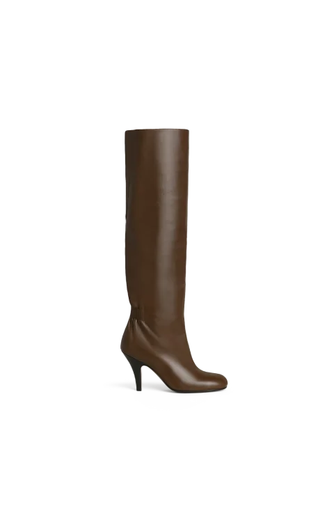 Slouchy High Boot in Bronze