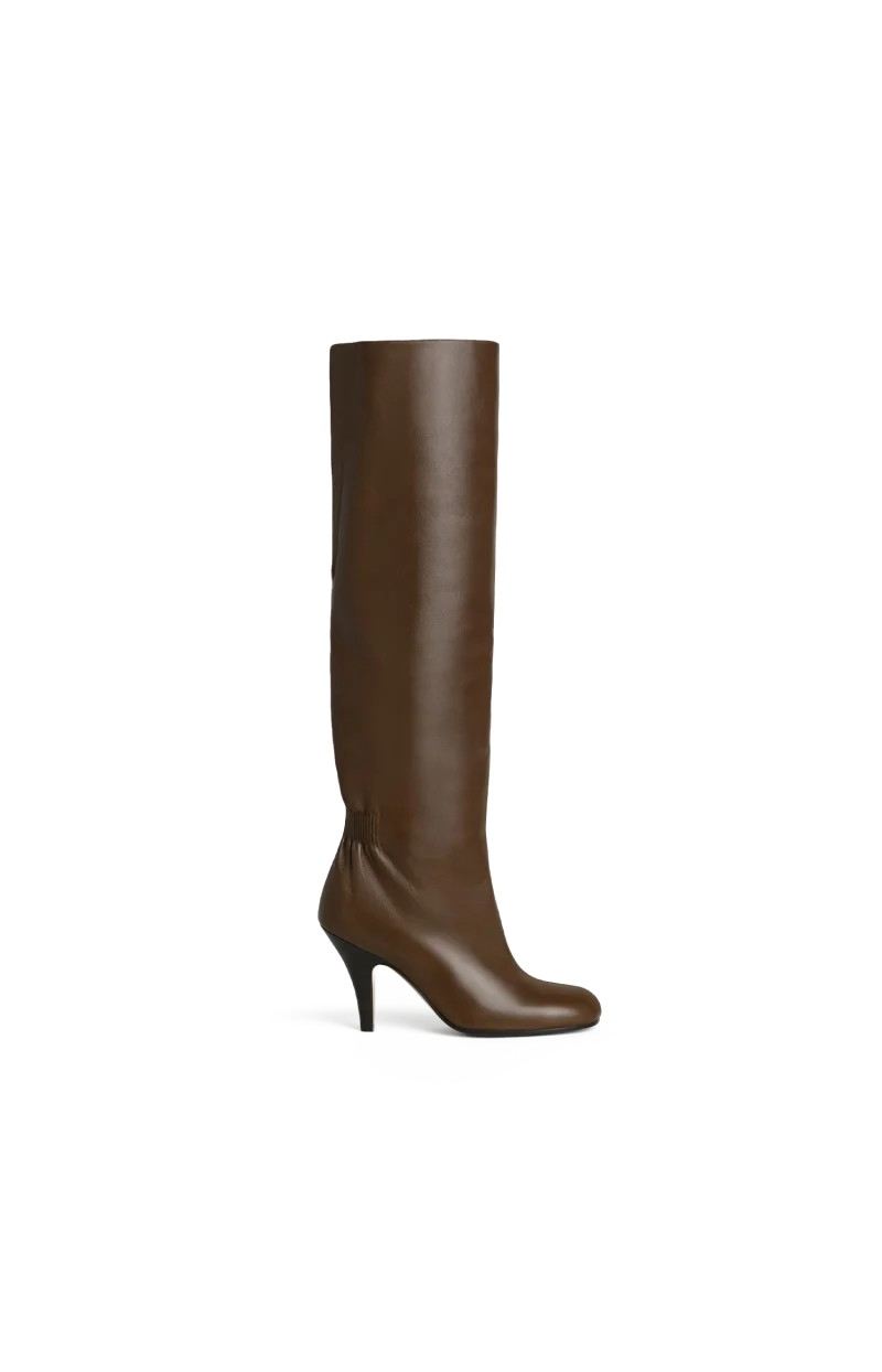 Slouchy High Boot in Bronze