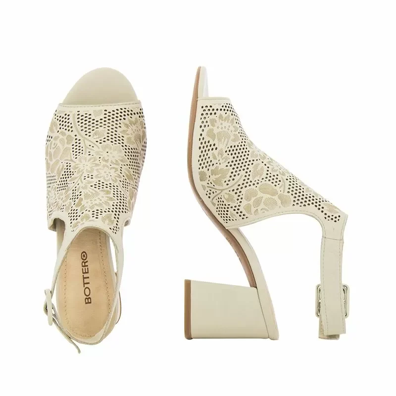 Дамски Сандали На Ток BOTTERO – 358304 OFF WHITE — снимка 5