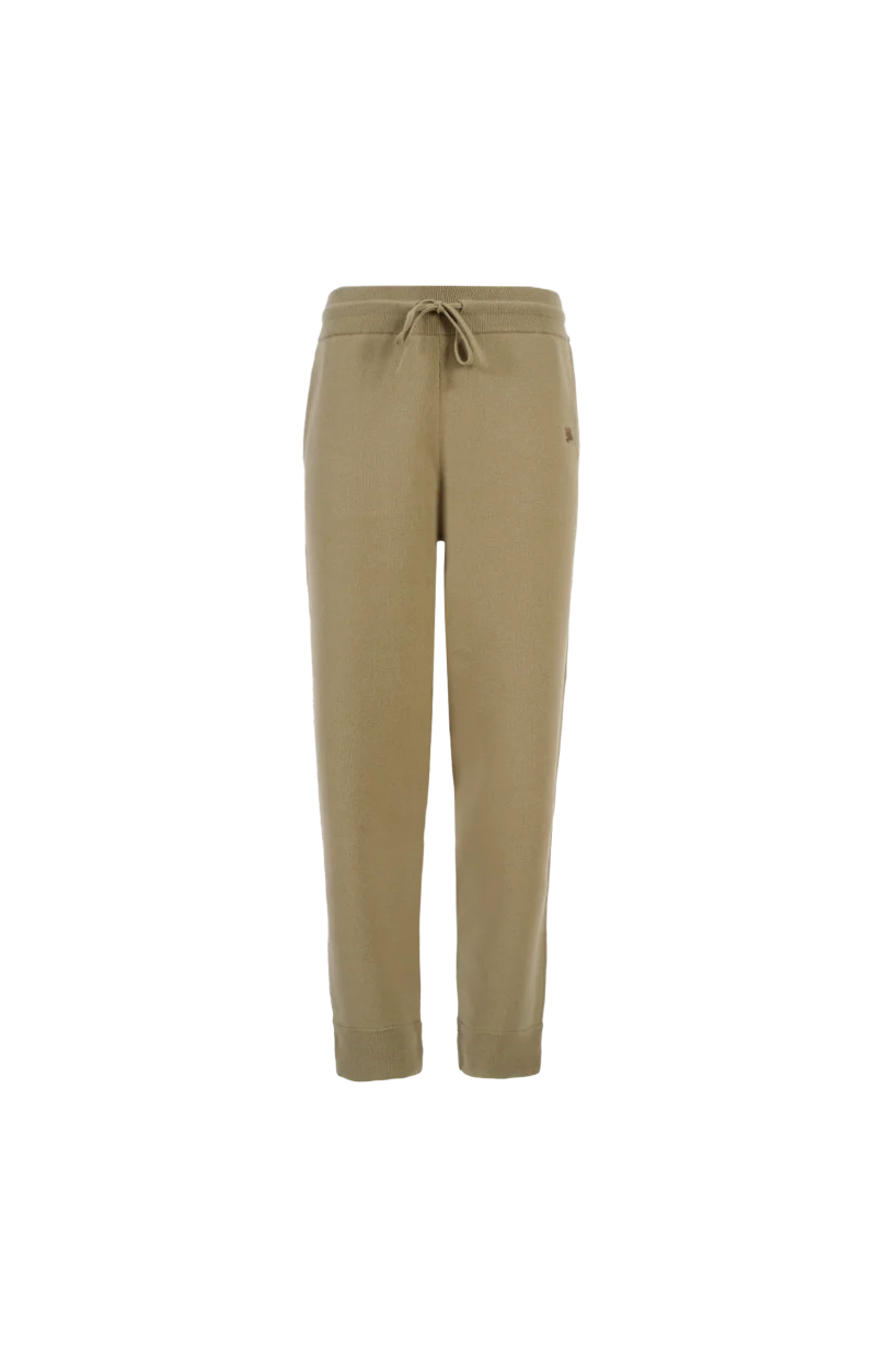 Cashmere-Blend Track Pants in Beige