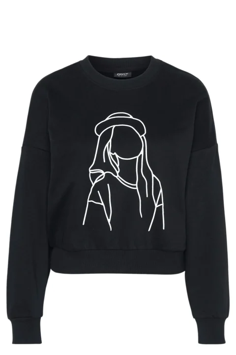 Суичър Onlodessa L/S O-Neck Box Ub 15353259 C-N10 black