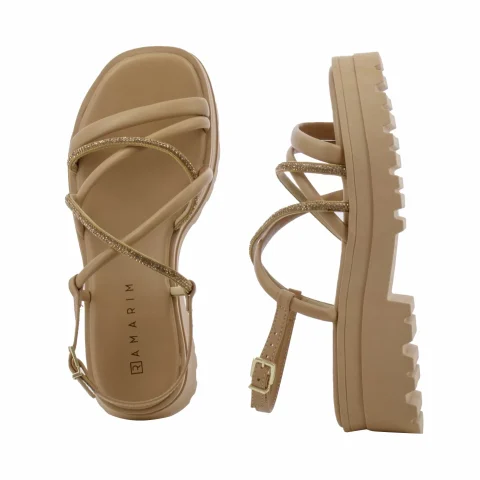 Дамски Сандали На Платформа RAMARIM – 2438203 CAQUI/NAT/GOLD — снимка 5