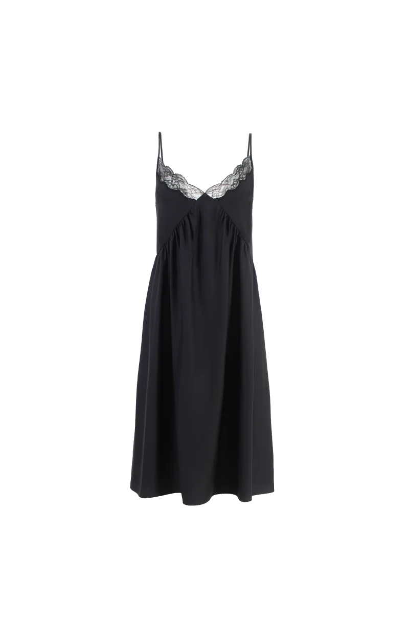 Barett Lace Trim Silk Dress