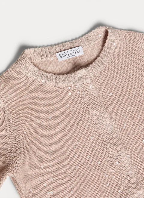 Жилетка от лен 'Sparkling note' Brunello Cucinelli Kids 10 — снимка 3