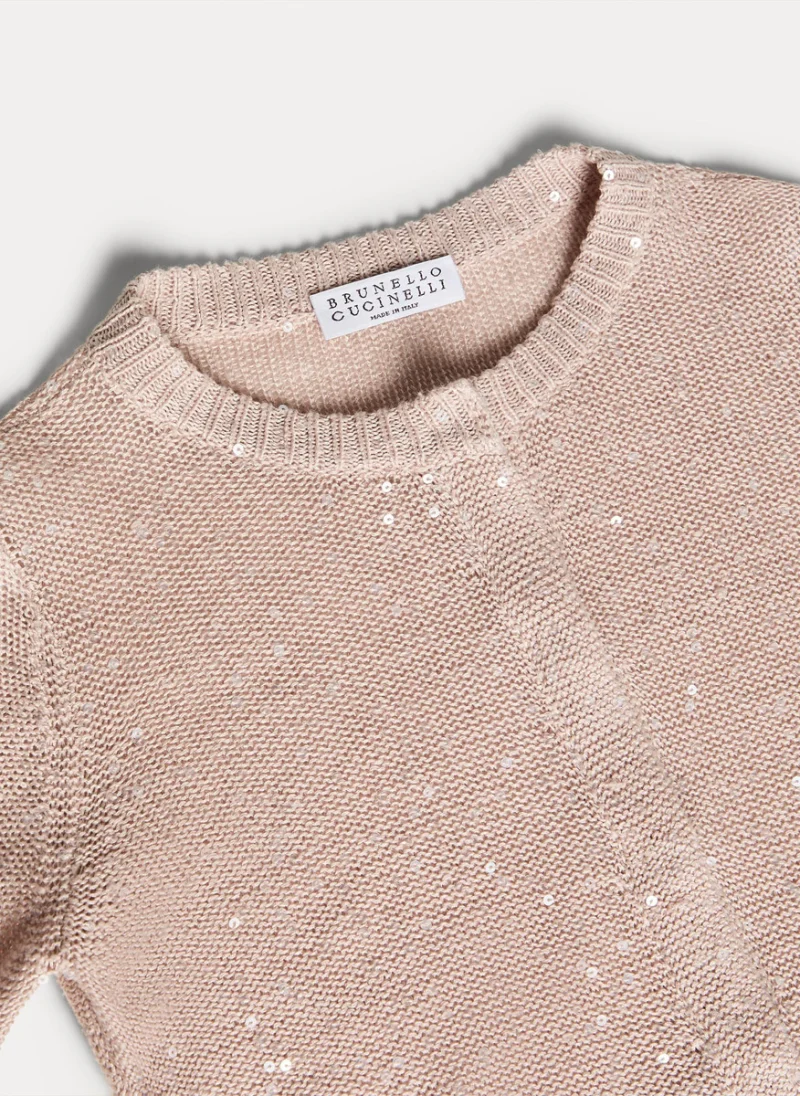 Жилетка от лен 'Sparkling note' Brunello Cucinelli Kids 10 — снимка 3