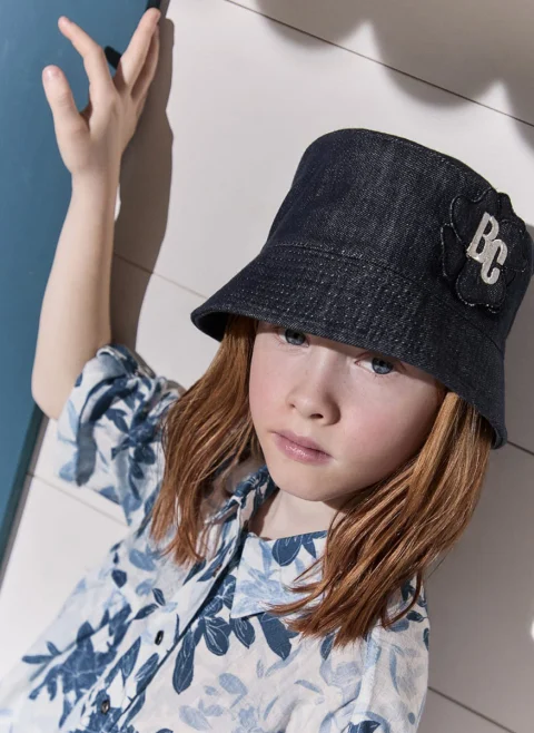 Рокля от лен с флорален принт Brunello Cucinelli Kids 6 — снимка 4