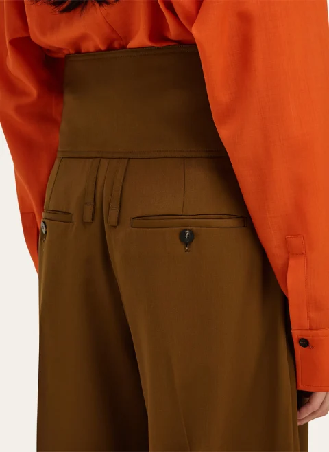 Панталон 'Barrel-Leg' с вълна и кашмир Ferragamo — снимка 6