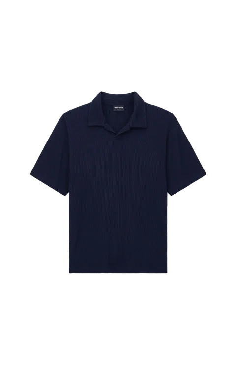 Polo Shirt Regular Fit Viscose Seersucker Jersey