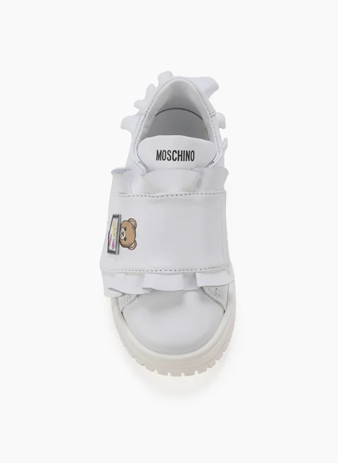 Кожени кецове с 'Teddy Bear' детайл Moschino Kids — снимка 5