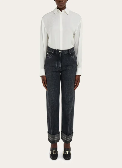 Деним `Turn up hem` Ferragamo