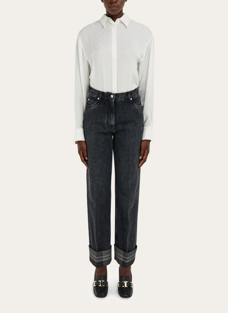 Деним `Turn up hem` Ferragamo