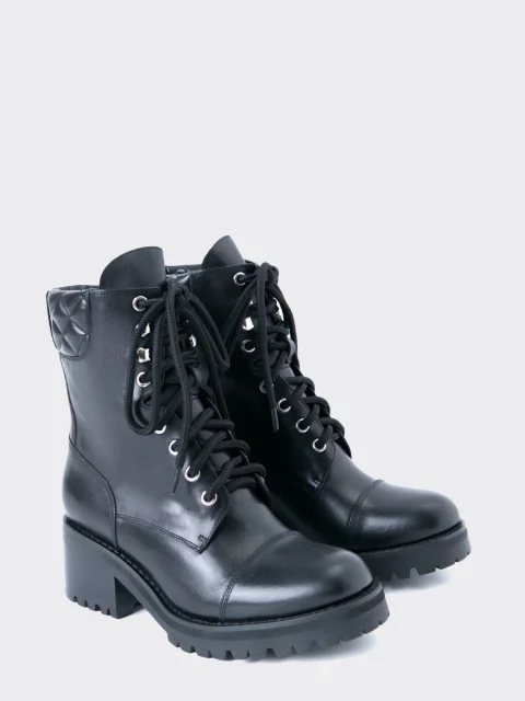 BLACK LEATHER BOOTS — снимка 2