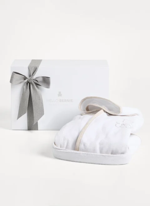 Халат за баня с контрастни детайли 'Bernie' Brunello Cucinelli Kids — снимка 4