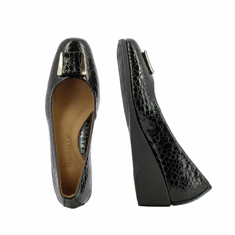 Дамски Обувки На Платформа VERONELLA – 25140128 BLACK CROCCO — снимка 5