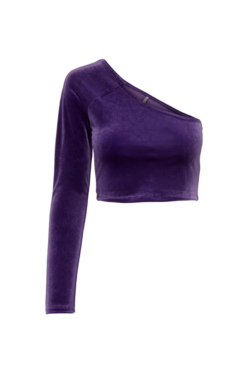 Top Onlsmooth One Shoulder Velvet Top Jrs 15277992 19-3628 TCX Acai