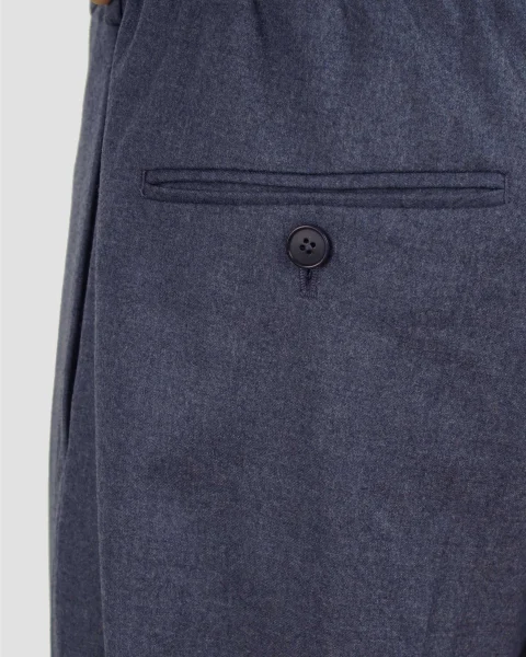 Relaxed Fit Trousers in Blue Flannel — снимка 2