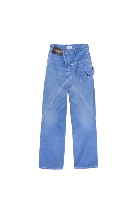 Twisted Workwear Denim Jeans in French Blue