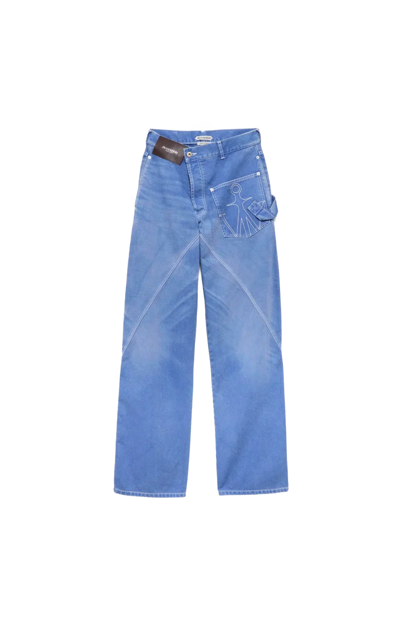Twisted Workwear Denim Jeans in French Blue