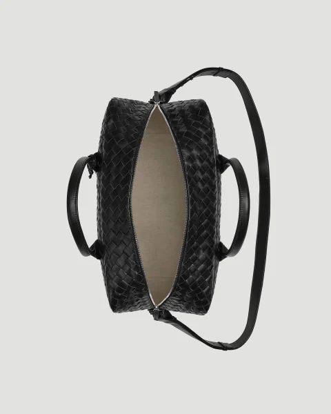 Leather Weekender Bag in Black — снимка 3