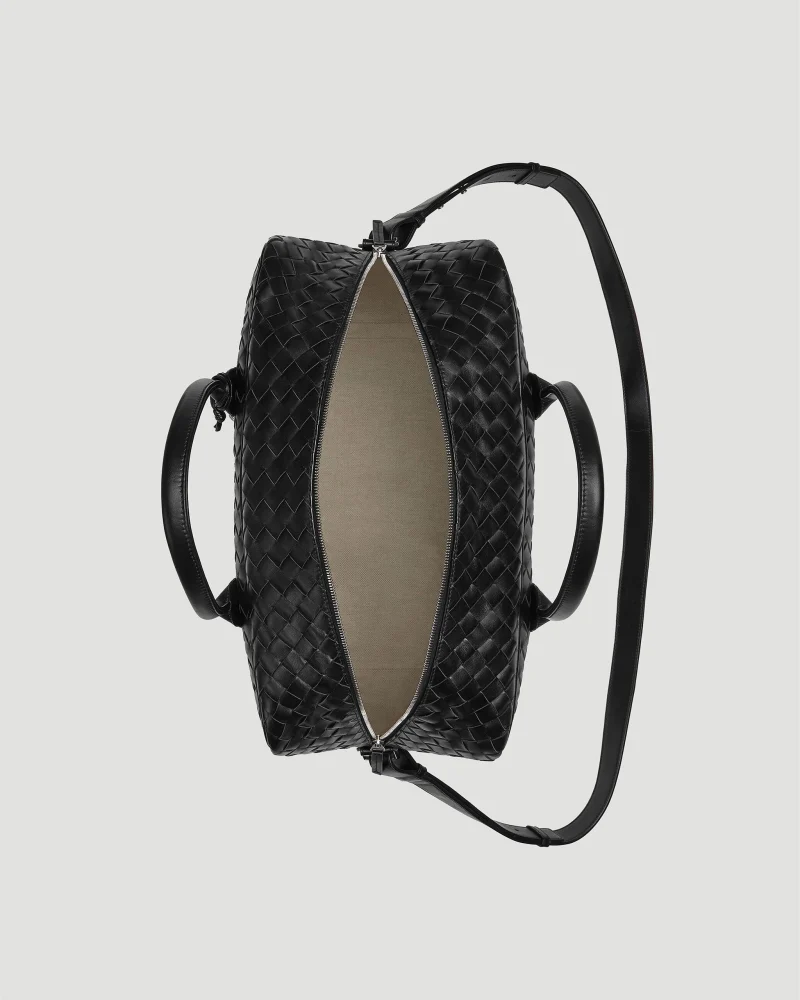Leather Weekender Bag in Black — снимка 3